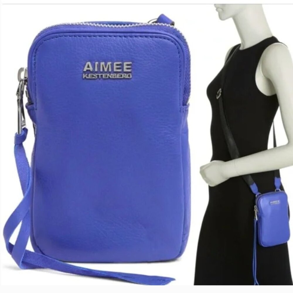 Aimee Kestenberg Leather Crossbody Bag Just Saying Lapis Blue